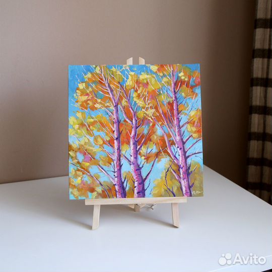 Картина маслом осенний пейзаж Деревья