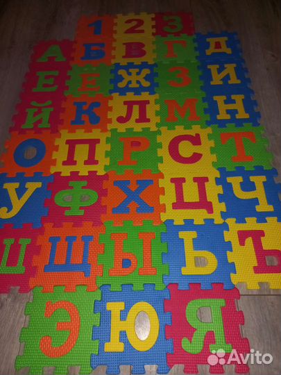 Мягкий коврик-пазл азбука и конструктор