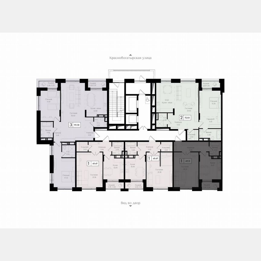 1-к. квартира, 45,3 м², 13/17 эт.