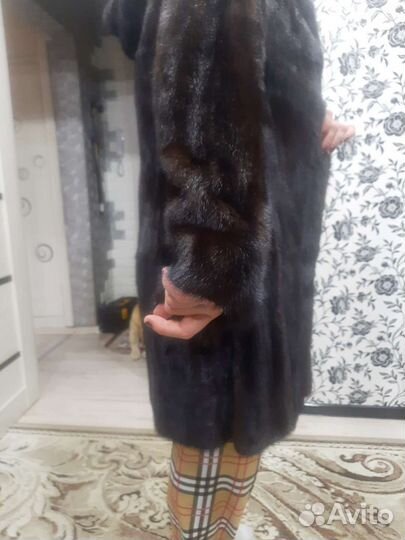 Шуба норковая с капюшоном