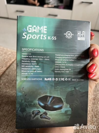 Беспроводные наушники wirelles K-55