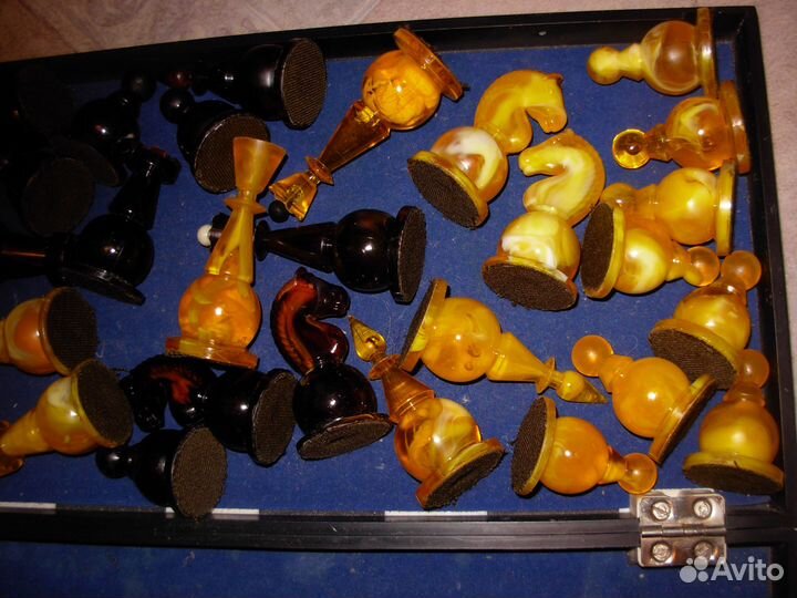 Шахматы Янтарные -эрзац + коробка СССР советские