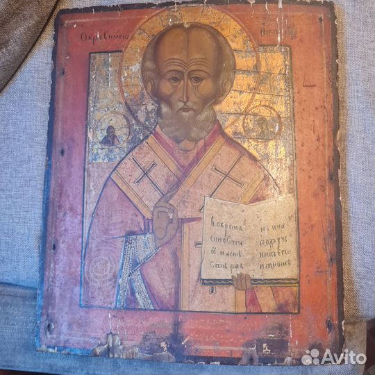 Икона старинная Николай чудотворец