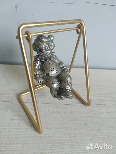 Винтажная фигурка клоун, олово США