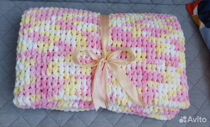 Плед детский вязаный ручная работа Puffy новый