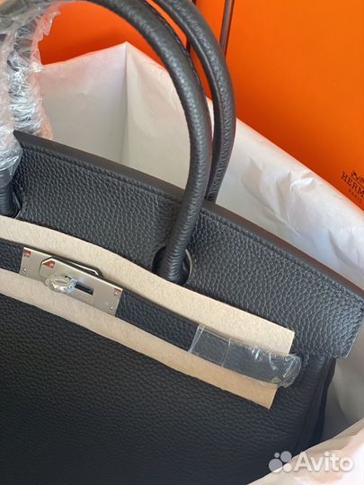 Сумка hermes birkin 30 черная серебро