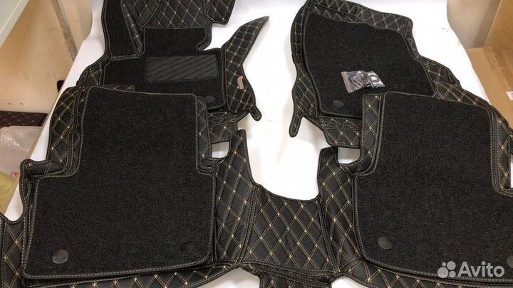 3D Коврики Cadillac Escalade Экокожа Салон Багажни