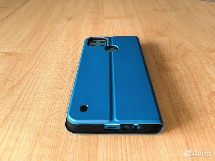 Чехол-книжка Aceline для realme C21Y/C25Y голубой