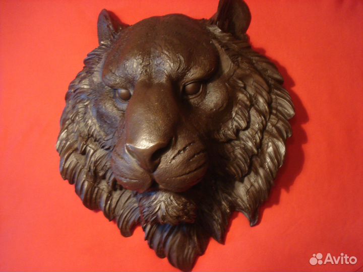 Барельеф Тигр Голова Тигра Большая Германия Бронза