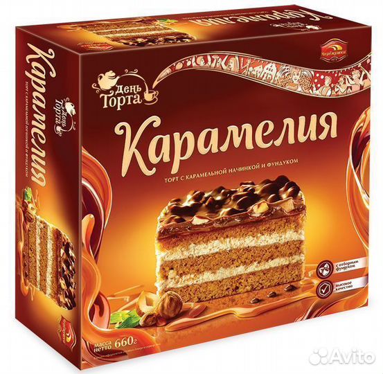 Опт - Торт День торта Карамелия 660г