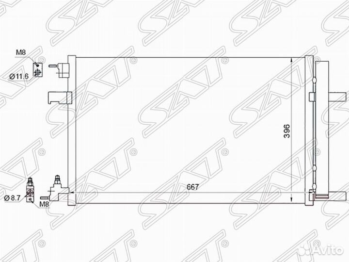 Радиатор кондиционера Opel Astra J 2009-2015