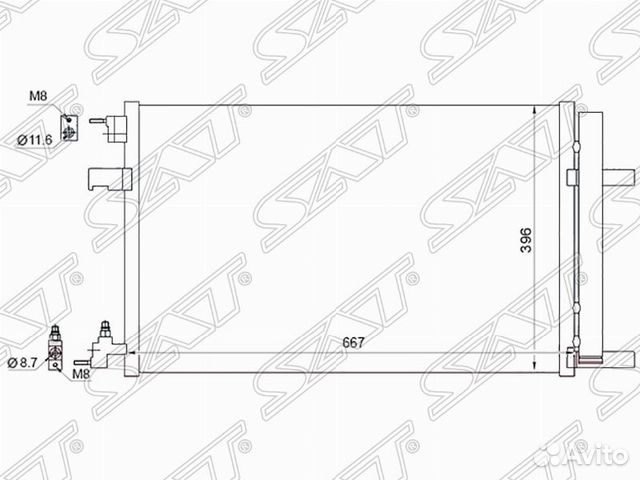 Радиатор кондиционера Opel Astra J 2009-2015