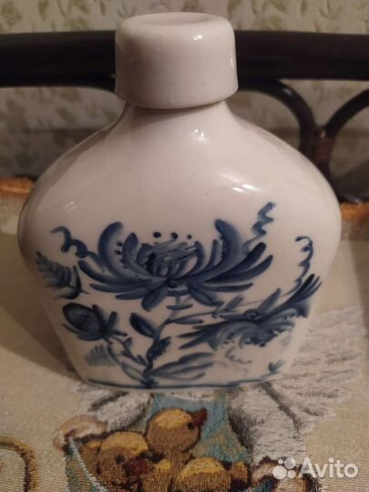 Винтажный штоф ручная работа гжель