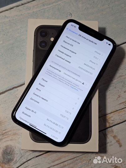 iPhone 11 128gb, АКБ 100, черный, сим+есим