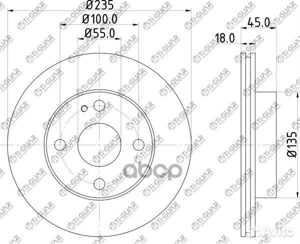 Диск тормозной TG-B458-33-25X/RN1253 *tiguar T