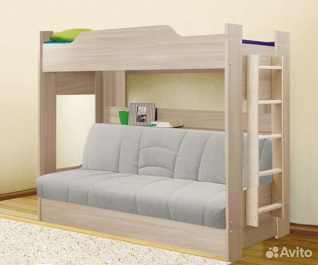 Кровать с диваном внизу 120х190