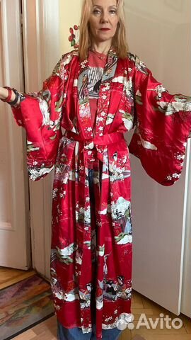 Халат японский натуральный шелк