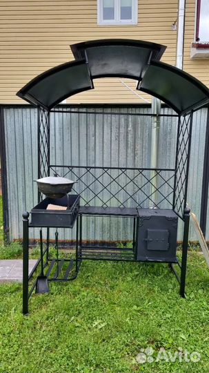 Мангал с печкой / С завода / Стальной