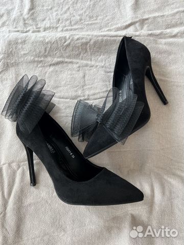 Туфли черные с бантом