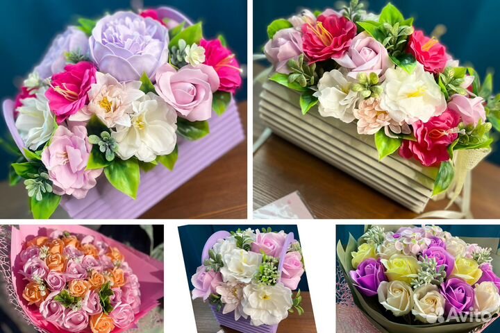Букеты композиции цветы из мыла подарки
