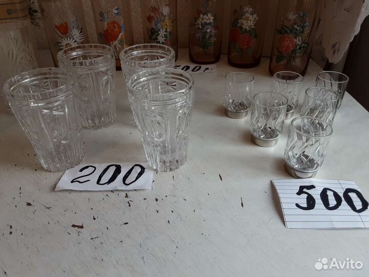 Хрустальные и стеклянные. Рюмки. Стаканы