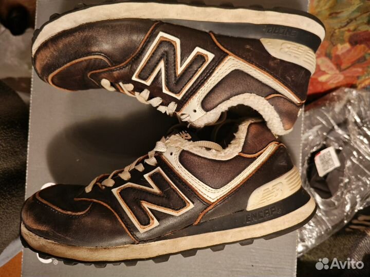 Кроссовки new balance 574 кожаные