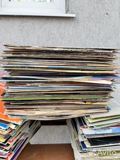 Винил пластинки разные одним лотом 80 шт