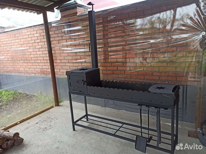 Мангал с печью под казан