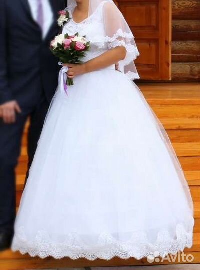 Свадебное платье 46 48 бу торг