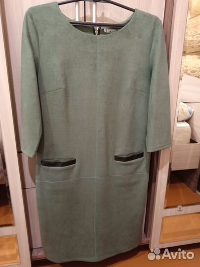 Замшевое женское платье