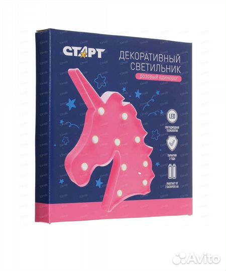 Новый Декоративный светильник Единорог розовый