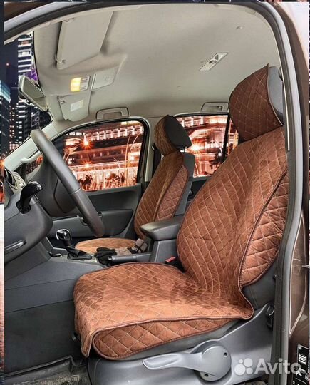 Чехлы-накидки на сиденья, 2 шт. Алькантара