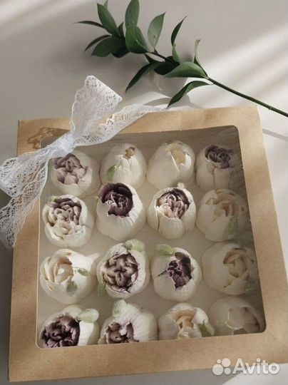 Зефирные цветы в коробке