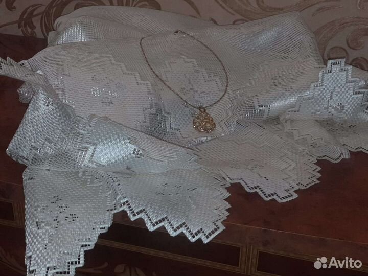 Тюль бежевого цвета (Польша)