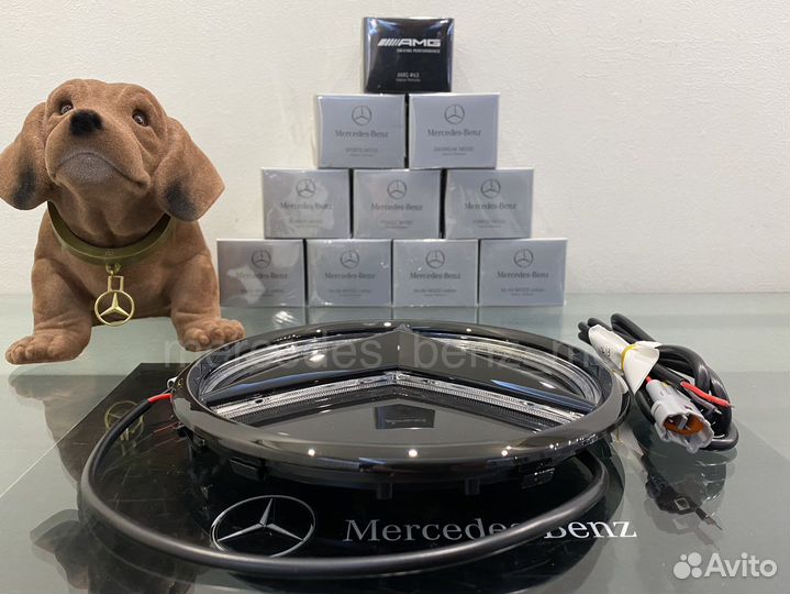 Эмблема с подсветкой звезда Мерседес Бенц