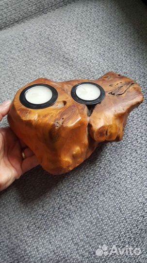 Подсвечник из деревянного капа