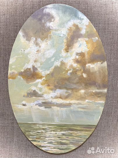 Картина пейзаж маслом море закат