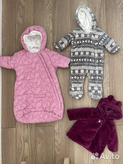 Пакет фирменных вещей на девочку 0-3 мес