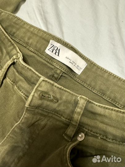 Джинсы skinny zara женские хаки 34