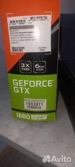 Видеокарта 1660 super