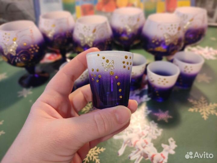 Набор красивый хрусталь стекло