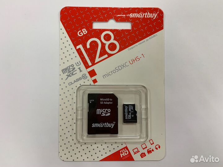 Карта памяти 128GB microsdxc UHS-1 SmartBuy