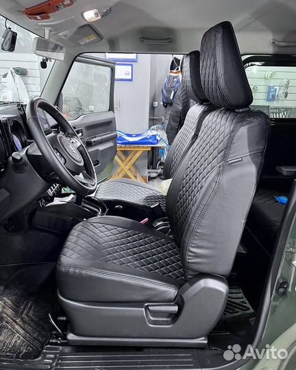 Чехлы из экокожи на Hyundai Santa Fe от Автопилот