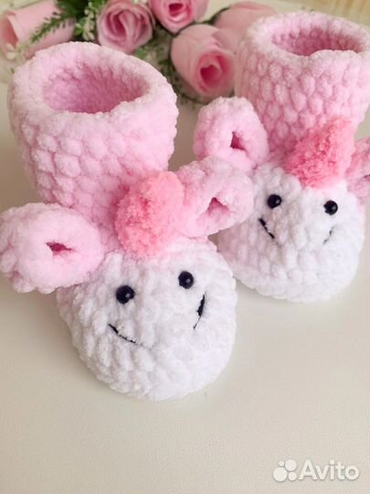 Плед вязаный из плюшевой пряжи