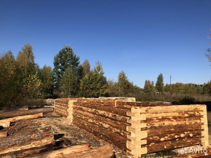 Сруб 4х4, 3x3, хвойный из зимнего леса