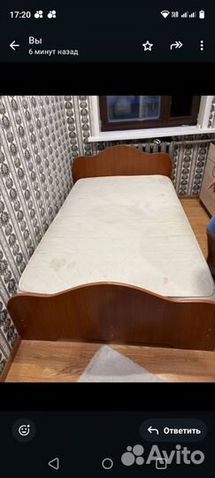 Кровать односпальная с матрасом бу 120х190