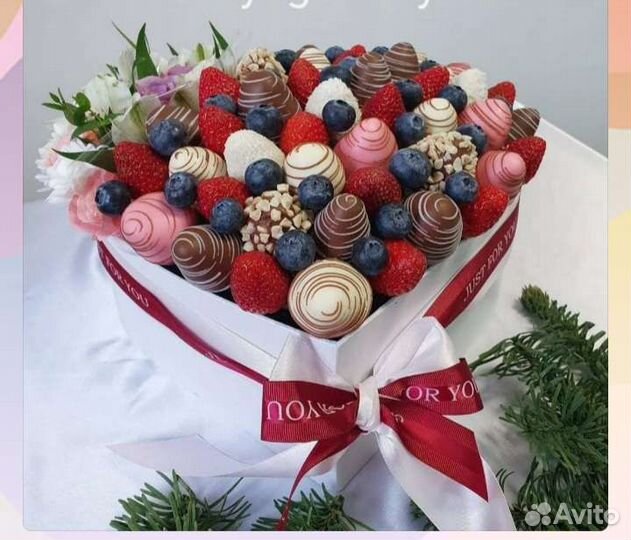 Сердца Клубника в шоколаде