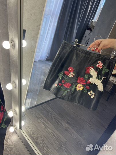 Юбка из эко кожи