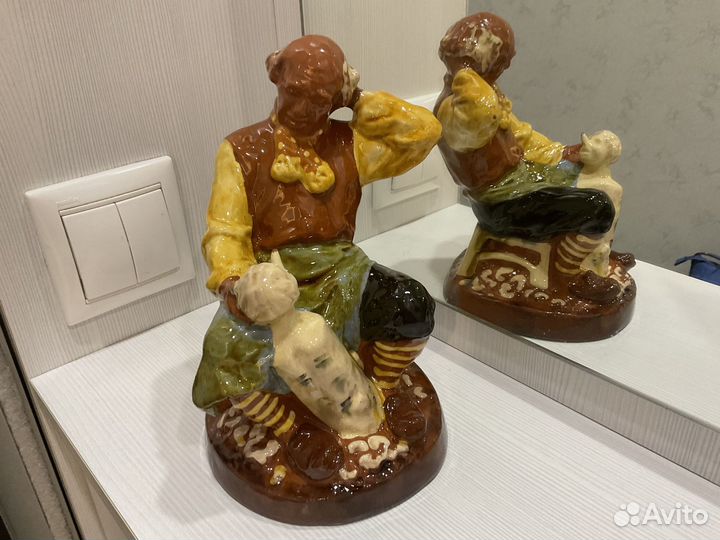 Редкость Скульптура Папа Карло и Буратино