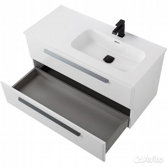 Тумба подвесная белый глянец 100см R ECO-CER-N-10